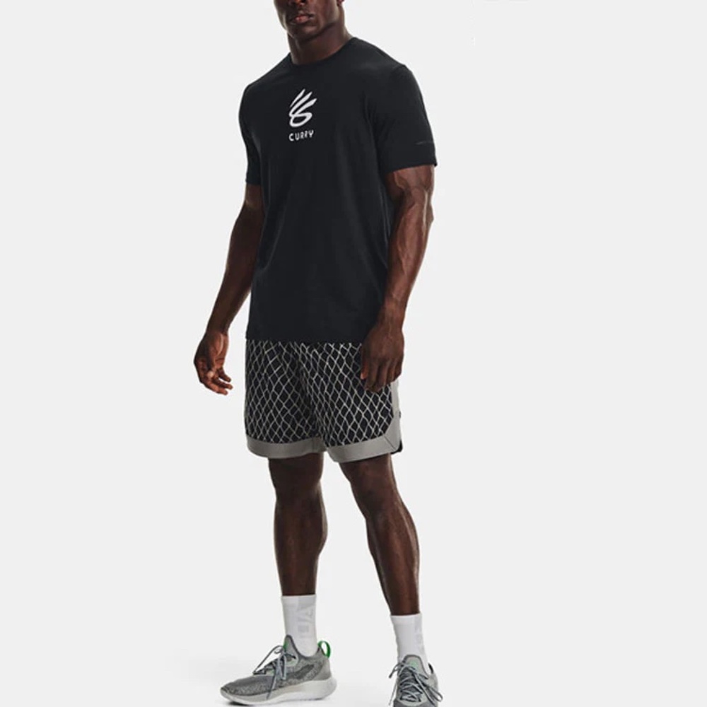 Under Armour Curry Brand Versa Mesh Basketball Shorts 1366635-001 (Black/Grey)